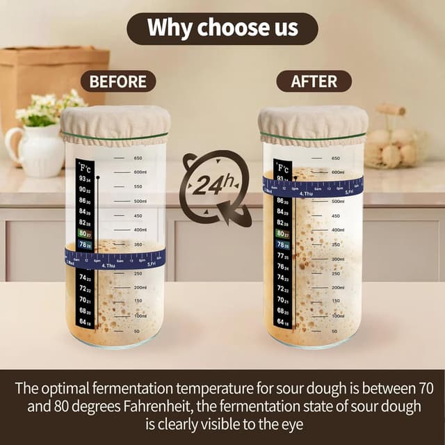 Thumbnail 5 de WINUSD 700ML Sourdough Starter Jar Kit for Baking 🍞