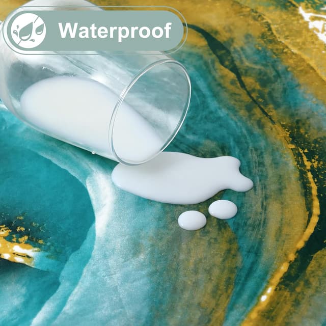 Detalle de misaya Rectangle Waterproof Vinyl Table Cloth (Ripples), Wipeable Oilcloth with Flannel Backing, 52" x 70