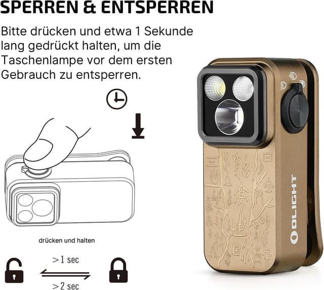 Thumbnail 6 de OLIGHT Oclip Pro Mini LED Taschenlampe mit Flutlicht, fokussiertem Licht und Rotlicht (500 lm, USB-C, IPX6)