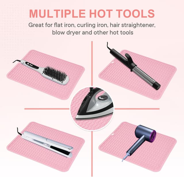 Detalle de Suafrnut Oversize Silicone Heat Resistant Mat (14.2 x 11 in) for Curling & Flat Irons