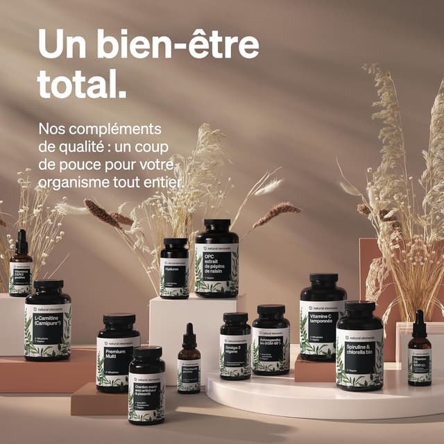 Detalle 2 de Natural Elements Vitamine C 360 gélules (1000 mg) + 15 mg zinc, dose élevée et formule tamponnée