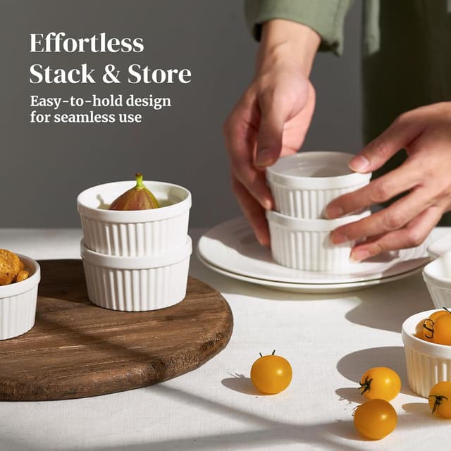 Thumbnail 6 de DOWAN Ramekins 4 oz Porcelain Set of 6