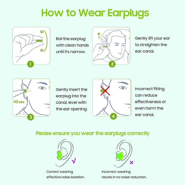 Thumbnail 6 de 500 Pairs Foam Ear Plugs (Soft Disposable) with Travel Case — 38dB SNR Noise Reduction