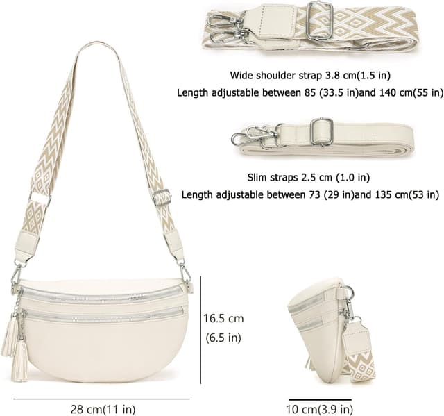 Detalle de LANXINGLUO Bauchtasche beige 28 cm