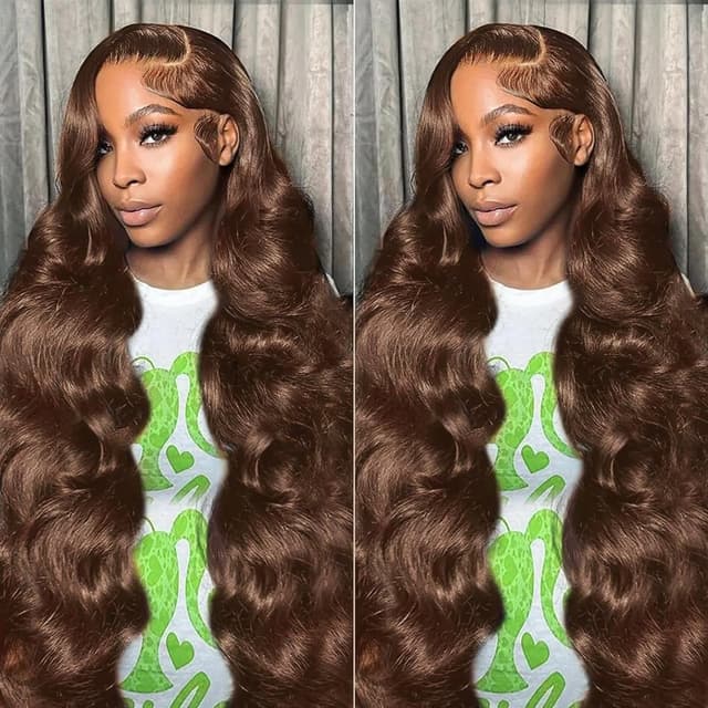 Thumbnail 6 de SFTNMEH 30 Inch Chocolate Brown Lace Front Wig with 200 Density