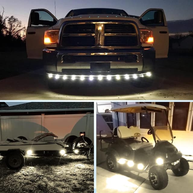 Thumbnail 6 de Nilight 10-Pack 3/4 in Round LED Clearance/Side Marker Lights (White) for Truck, RV, Trailer, Van, Boat