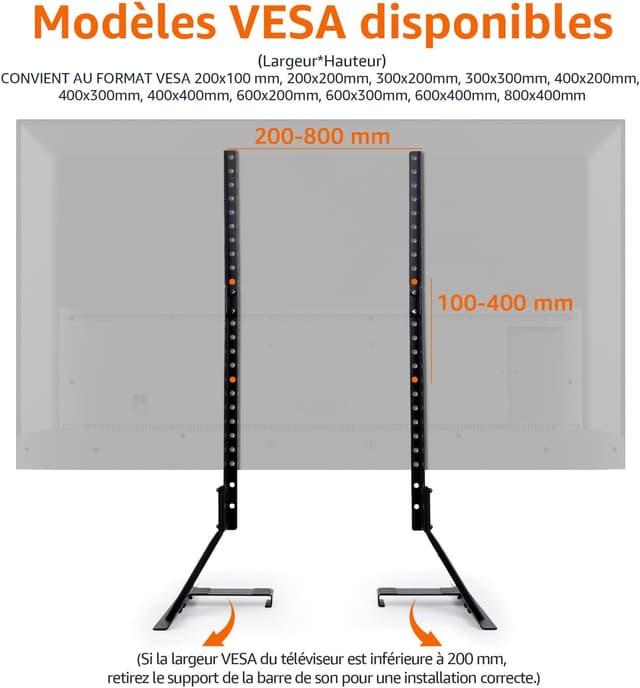 Detalle de Amazon Basics support TV VESA jusqu’à 800 x 400