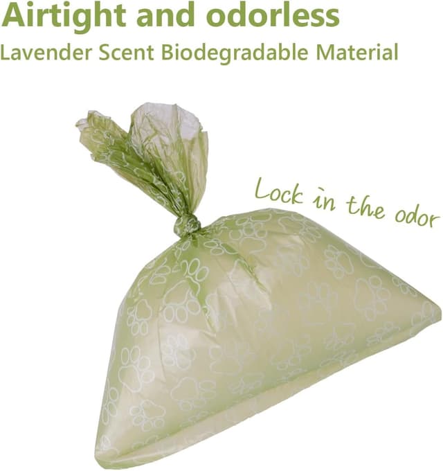 Detalle de Qiookioo Poop Bags Rolls 256 Count (9x13 inches) – Thickened Leakproof Green Bags with Lavender Scent