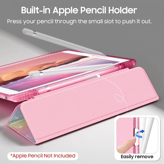 Thumbnail 6 de FINTIE Glitzer-Hülle für iPad 10,2 Zoll (9./8./7. Generation) – transparente Schutzhülle mit Stifthalter, Auto Sleep/Wake