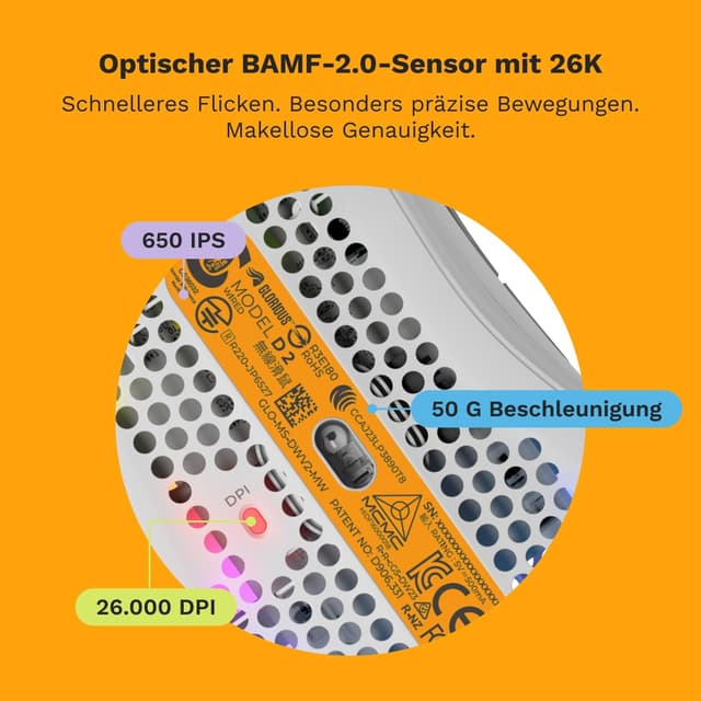 Detalle 2 de GLORIOUS Model D 2 Gaming Maus 58 g