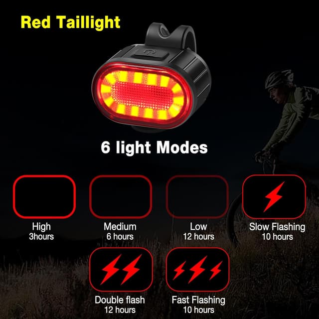 Thumbnail 4 de Oderra Luces Bicicleta Delantera y Trasera 4 modos