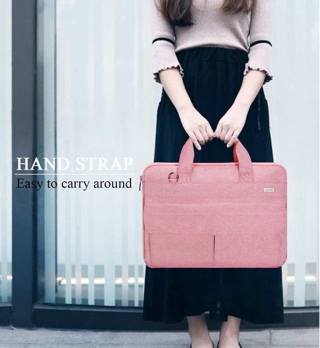 Detalle 2 de LANDICI Laptop Bag Case for 17–17.3 inch laptops (Waterproof, slim messenger bag) – Pink