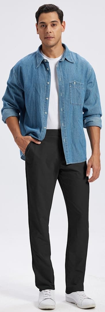 Detalle 2 de SPOSULEI Men’s Golf Pants with Elastic Waist, Quick-Dry Water-Resistant Fabric & 4 Pockets