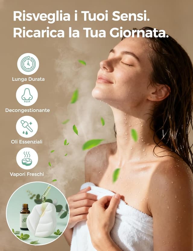 Detalle de Momcozy set di bombe da doccia 14 pezzi a forma di foglia di eucalipto con menta e oli essenziali naturali