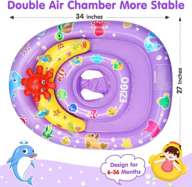 Detalle 2 de EZIGO Baby Pool Float UPF 50+ Canopy