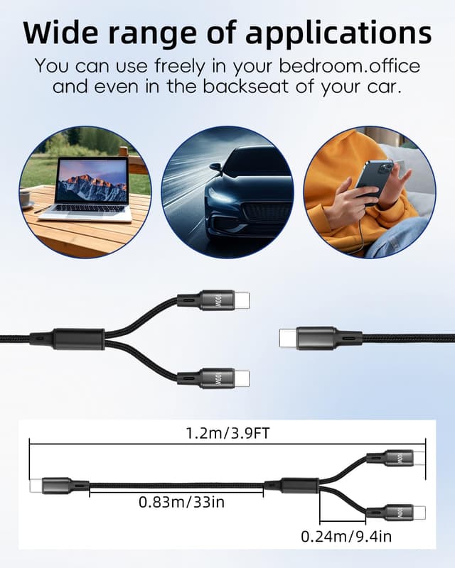 Thumbnail 4 de YANBORONSN 100W 2-in-1 USB C Cable