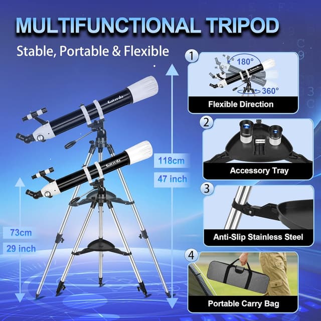 Thumbnail 4 de Gaterda 90 mm Telescopio astronomico 900 mm