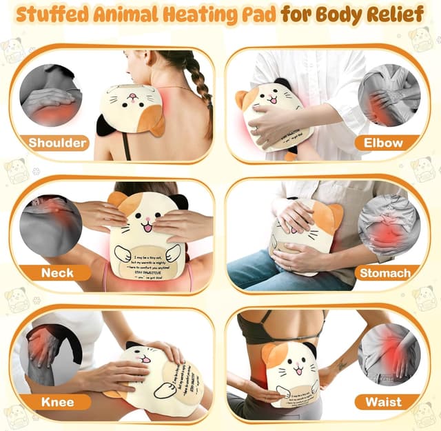 Thumbnail 3 de Plush Cat Weighted Microwave Heat Pad 60–120s