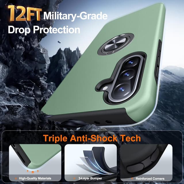 Detalle de AOUIA Samsung Galaxy A36 5G case with 360° ring