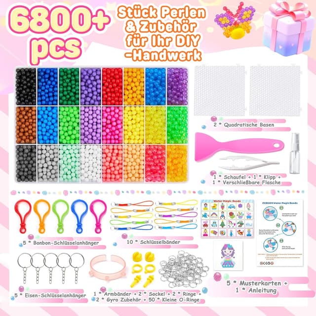 Detalle de CGBOOM Wasserperlen Nachfüllset (6.800 Perlen, 24 Farben) fürs moderne DIY Basteln für Kinder