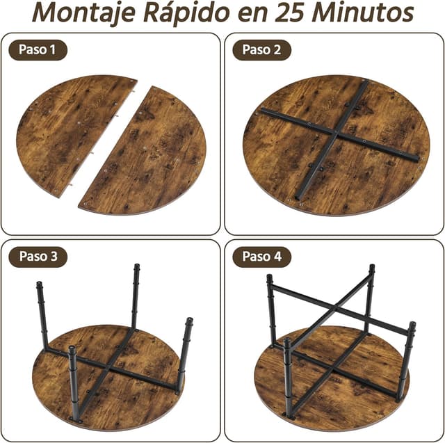 Thumbnail 6 de Yaheetech Mesa de Centro Redonda 80 cm