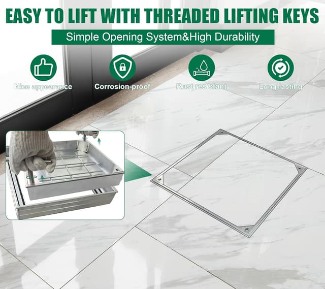 Detalle de NATOTELA recessed manhole cover 500x500mm