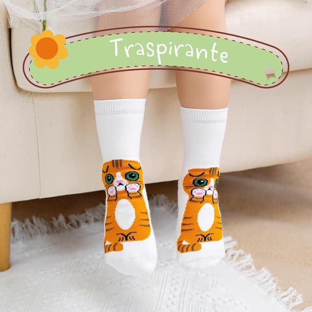 Detalle 2 de LOFIR Calzini Divertenti in Cotone per Bambina 5 paia