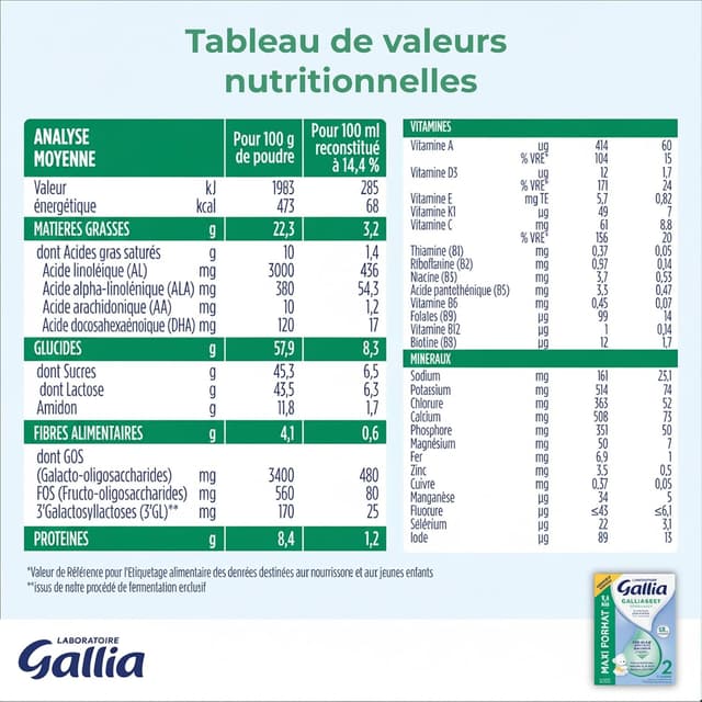 Thumbnail 1 de Gallia Galliagest 1,1 kg lait en poudre