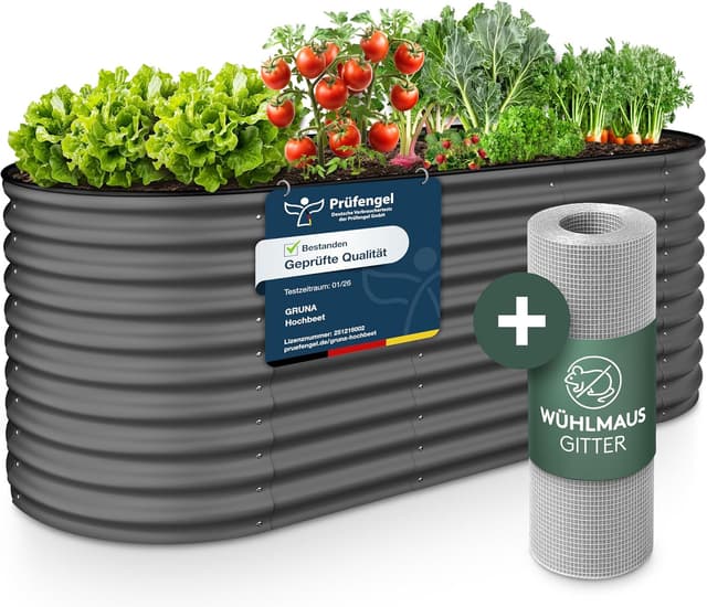 Detalle de GRUNA letto rialzato in metallo 200x80x75 cm (kit 6 in 1) antiruggine, con griglia anti-arvicole