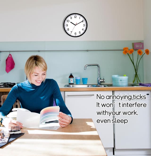 Thumbnail 4 de Wall Clock Silent Non Ticking 9" Quartz