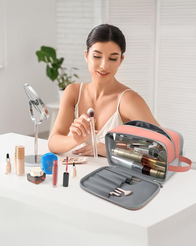 Detalle de Carttiya Trousse de toilette femme de voyage grande capacité 8,79 L imperméable et suspendue (violet)