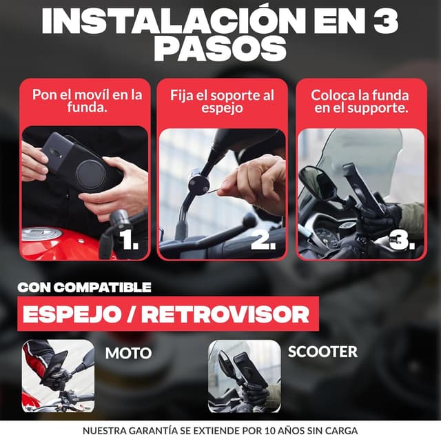 Thumbnail 3 de SHAPEHEART soporte móvil universal para espejo moto