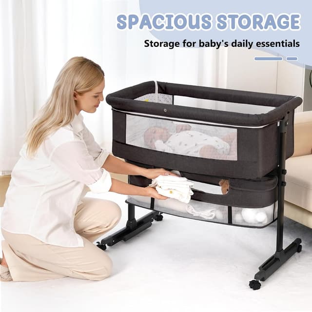 Thumbnail 4 de 3-in-1 Bedside Bassinet with Wheels