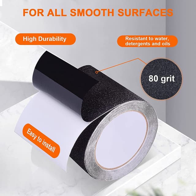 Detalle de OQingluan Anti Slip Tape for Steps, 10cm x 18m non-slip adhesive tape (black)