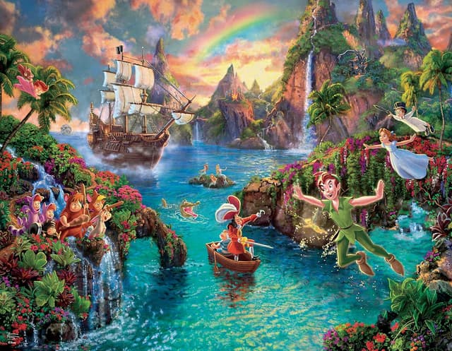 Detalle 2 de Ceaco 4-in-1 Multipack Jigsaw Puzzles (Thomas Kinkade Disney Dreams): Tangled, Sleeping Beauty, Peter Pan, & Mickey and Minnie, 500 Pieces Each, 18 x 14