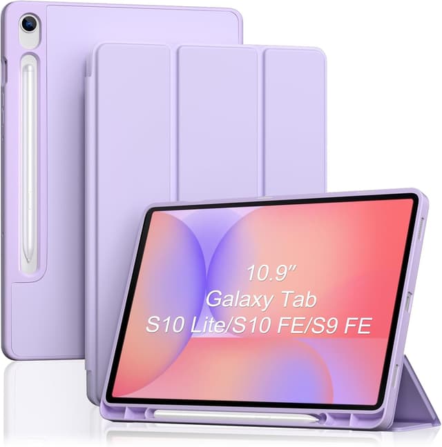 Detalle de ProCase smart case for Galaxy Tab S10 Lite / S10 FE / S9 FE 10.9" with S Pen holder (light purple)