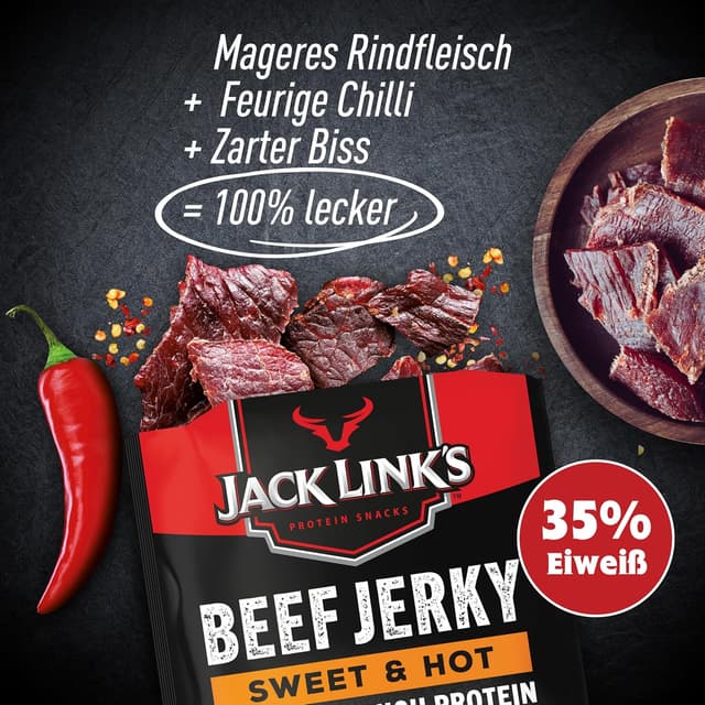 Thumbnail 3 de Jack Links Beef Jerky Sweet & Hot 12x25g 🌶️ Proteínas Altamente Proteico