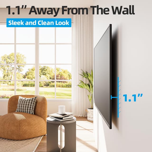 Detalle de 85 86 98 100 inch Heavy-Duty Ultra Slim Fixed TV Wall Mount (up to 220 lbs, up to 900x600mm VESA, low-profile)