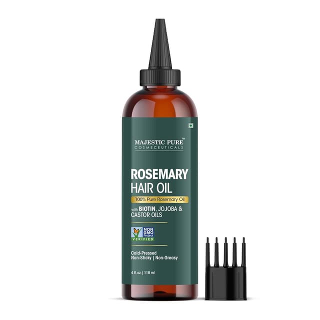 Detalle de Majestic Pure 100% Pure Rosemary Oil (4 fl oz) with Applicator for Hair Growth & Scalp Care