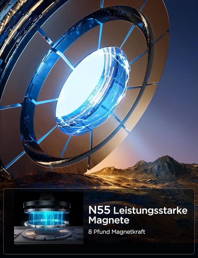 Detalle 2 de JOYROOM Handyhalterung Auto Magnet (faltbar & Vollmetall) mit 20× N55, 360° Drehung – Magsafe-Halter für iPhone & MagSafe-Hüllen