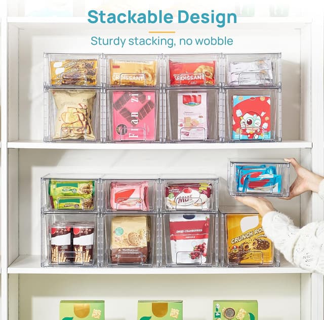 Detalle de Vtopmart clear stackable storage drawers