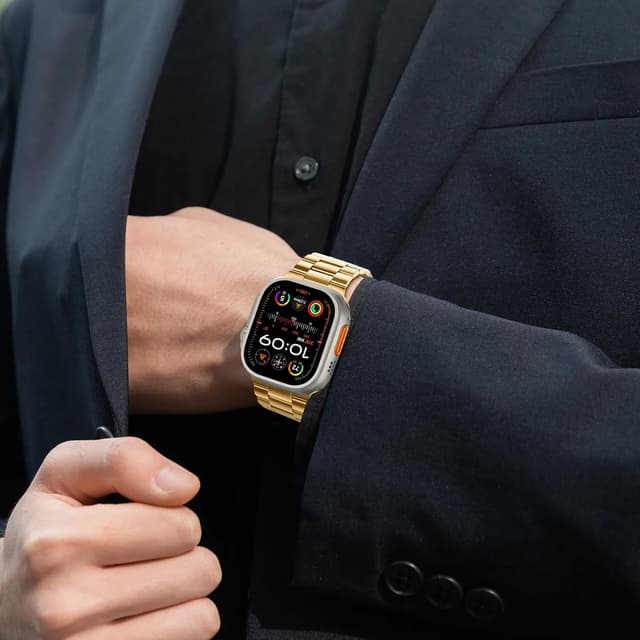 Detalle de Tasikar metal strap replacement for Apple Watch Ultra 49mm (Gold)