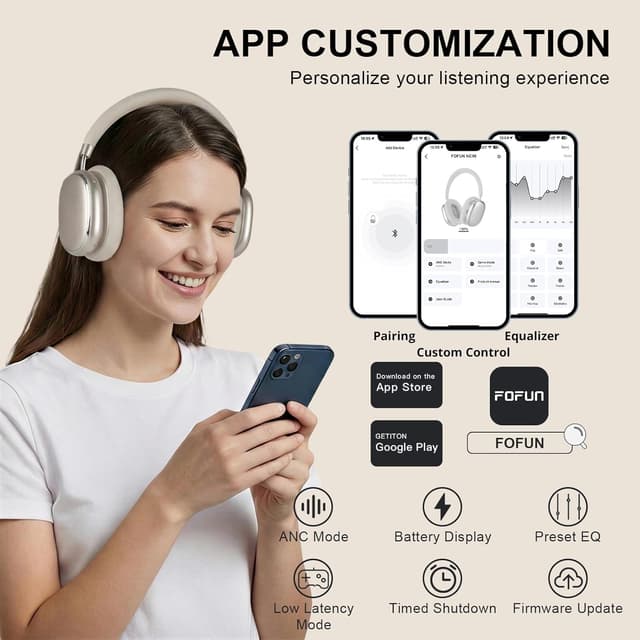 Detalle 2 de FOFUN NC95 cuffie wireless Bluetooth 6.0