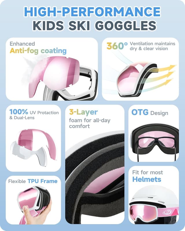 Thumbnail 3 de Findway Kids Ski Goggles