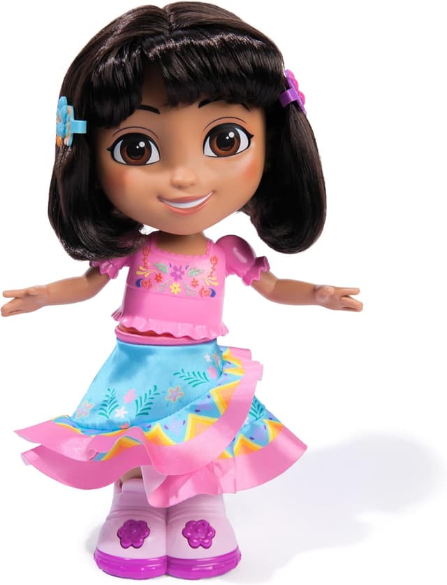 Detalle 2 de Dora, Dance with Me Dora interactive dancing doll with 2 skirts, music and bilingual phrases (ages 3+)