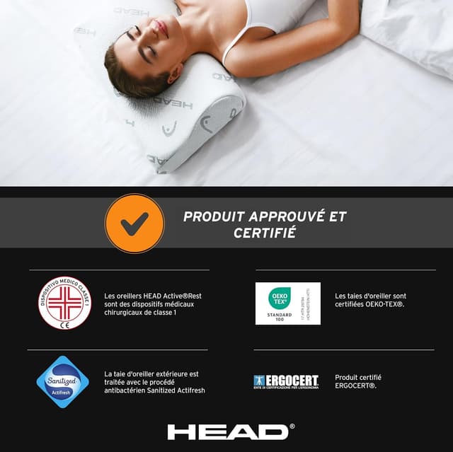 Thumbnail 5 de Head Active Rest Oreiller Ergonomique Cervical Doux 40x70