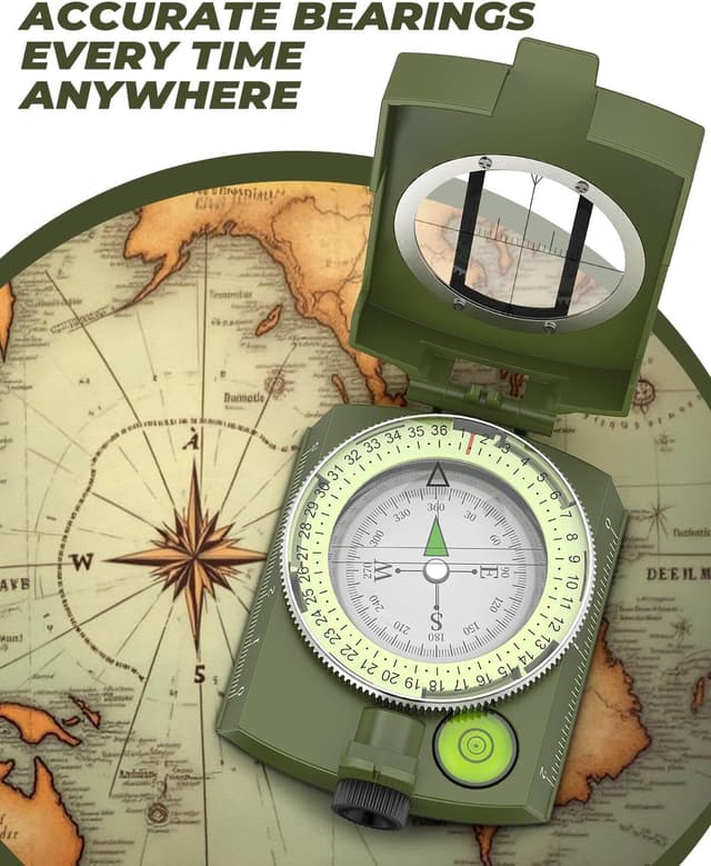Detalle de Sportneer Hiking Compass Navigation – waterproof, shockproof lensatic military compass