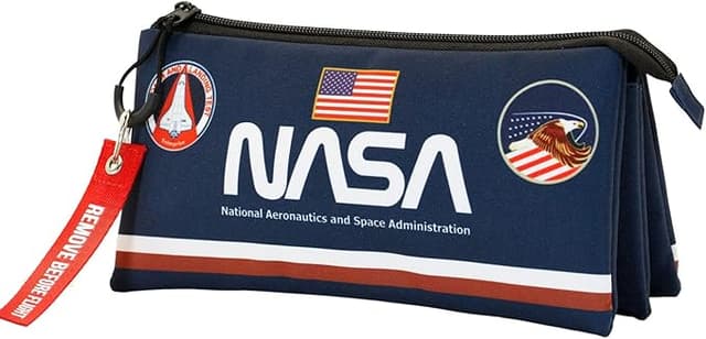 Detalle de NASA Infinity Estuche Portatodo Triples FAN, Azul, 23x11 cm