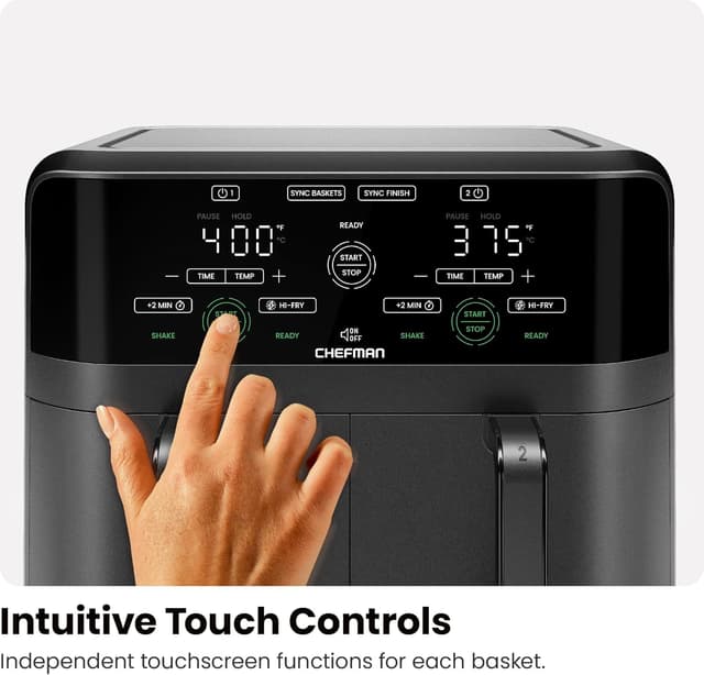 Thumbnail 6 de Chefman Dual Basket Air Fryer 6 Quart