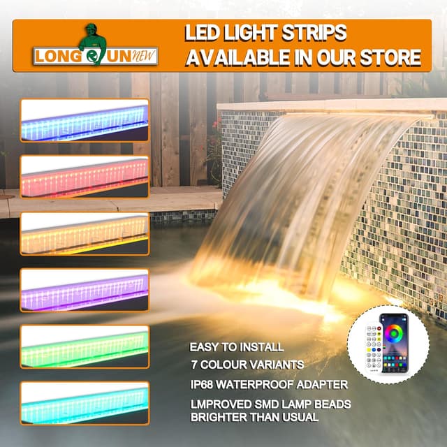 Thumbnail 3 de LONGRUNNEW Teich Wasserfallklingen Set